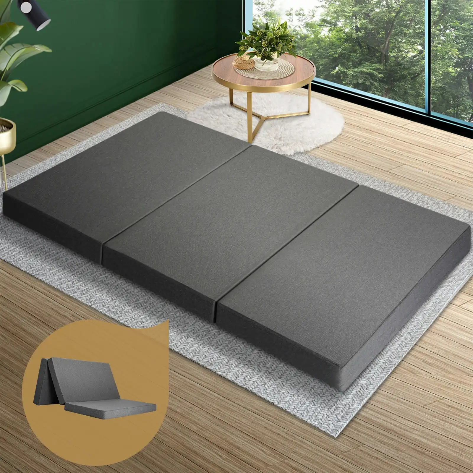Bedra Foldable Mattress Trifold Camping Bed Sofa Cushion Mat Breathable Double