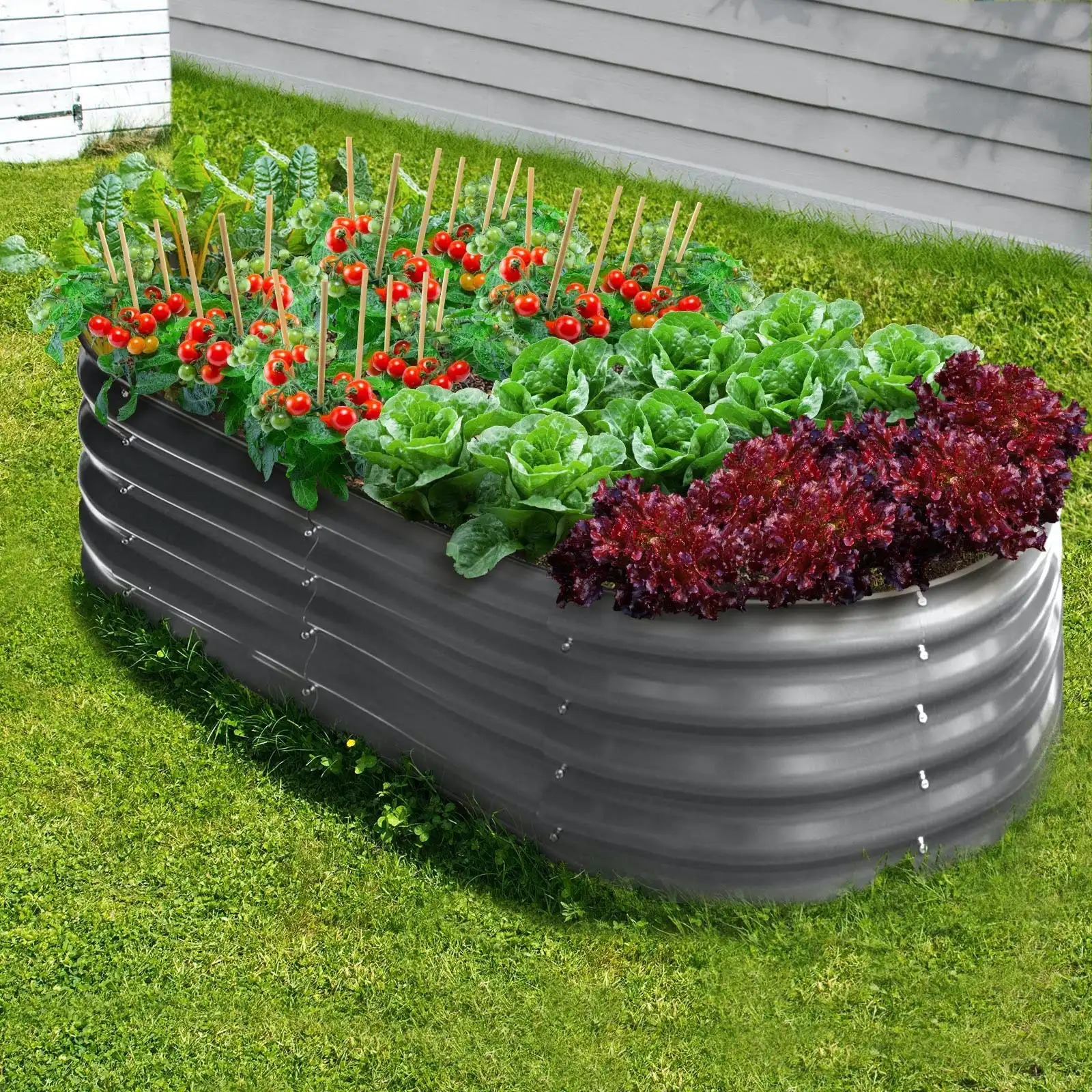 Livsip Garden Bed Galvanised Raised Steel Vegetable Planter 160X80X42CM