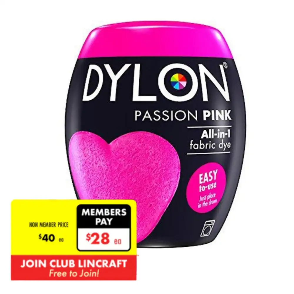 Dylon Fabric Dye, Passion Pink- 350g