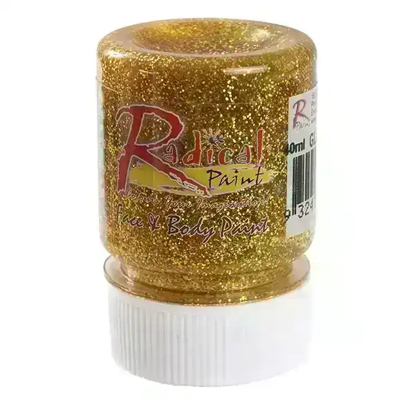 Radical Paint Face & Body, Glitter Gold- 40ml