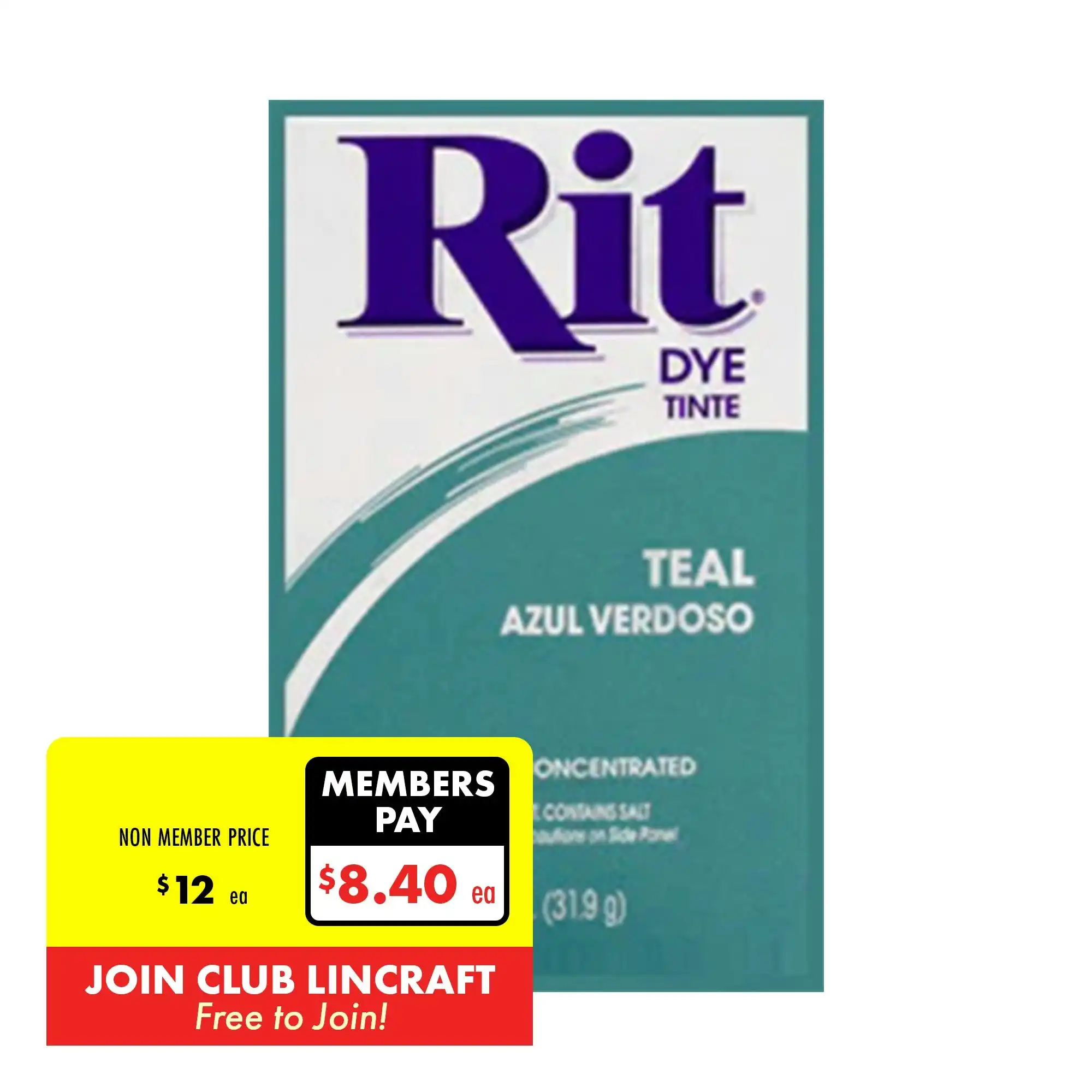 Rit Powder Fabric Dye, Teal- 31.9g