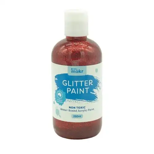 Little Makr Glitter Paint, Red- 250ml