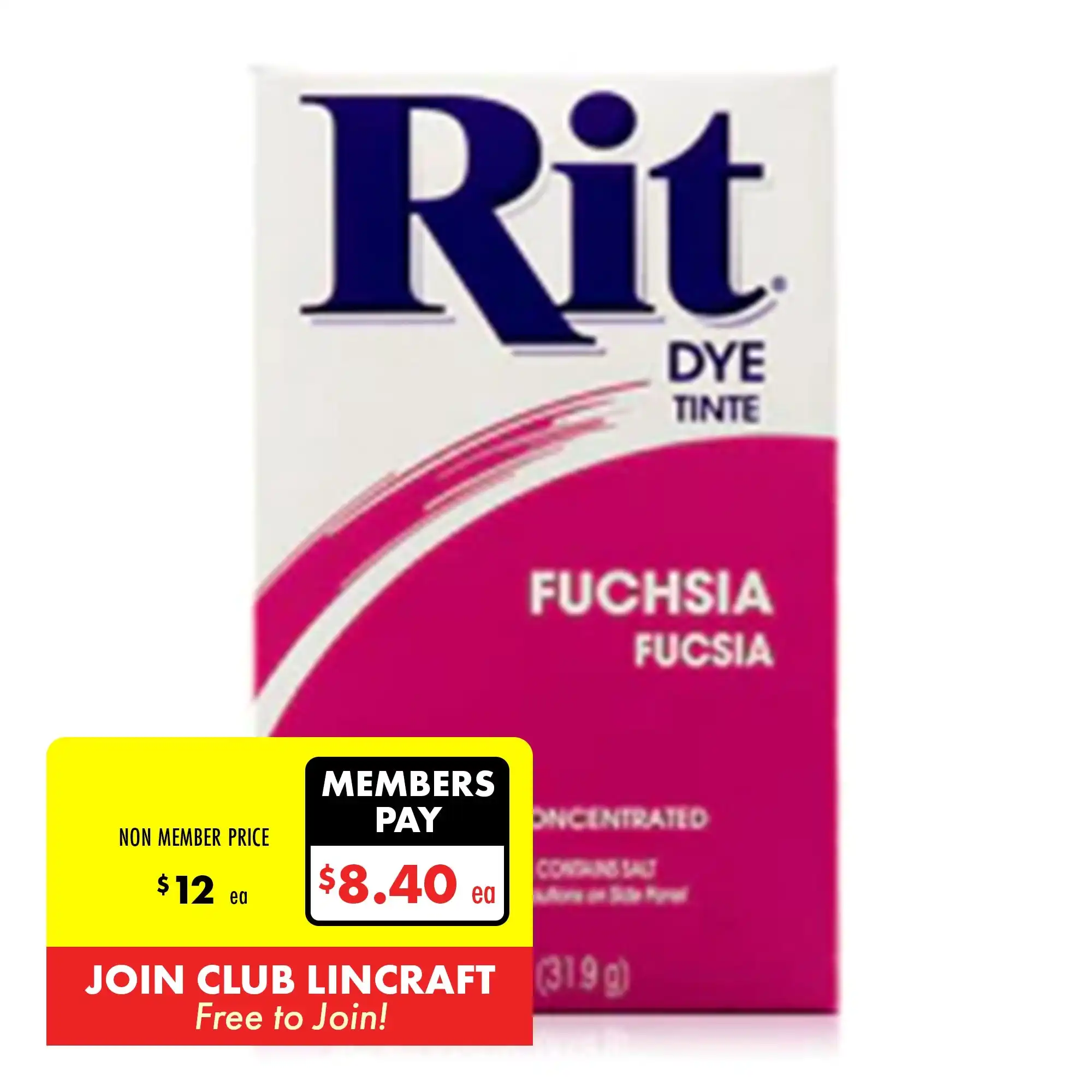 Rit Powder Fabric Dye, Fuchsia- 31.9g