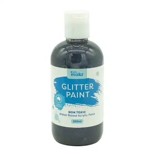 Little Makr Glitter Paint, Black- 250ml
