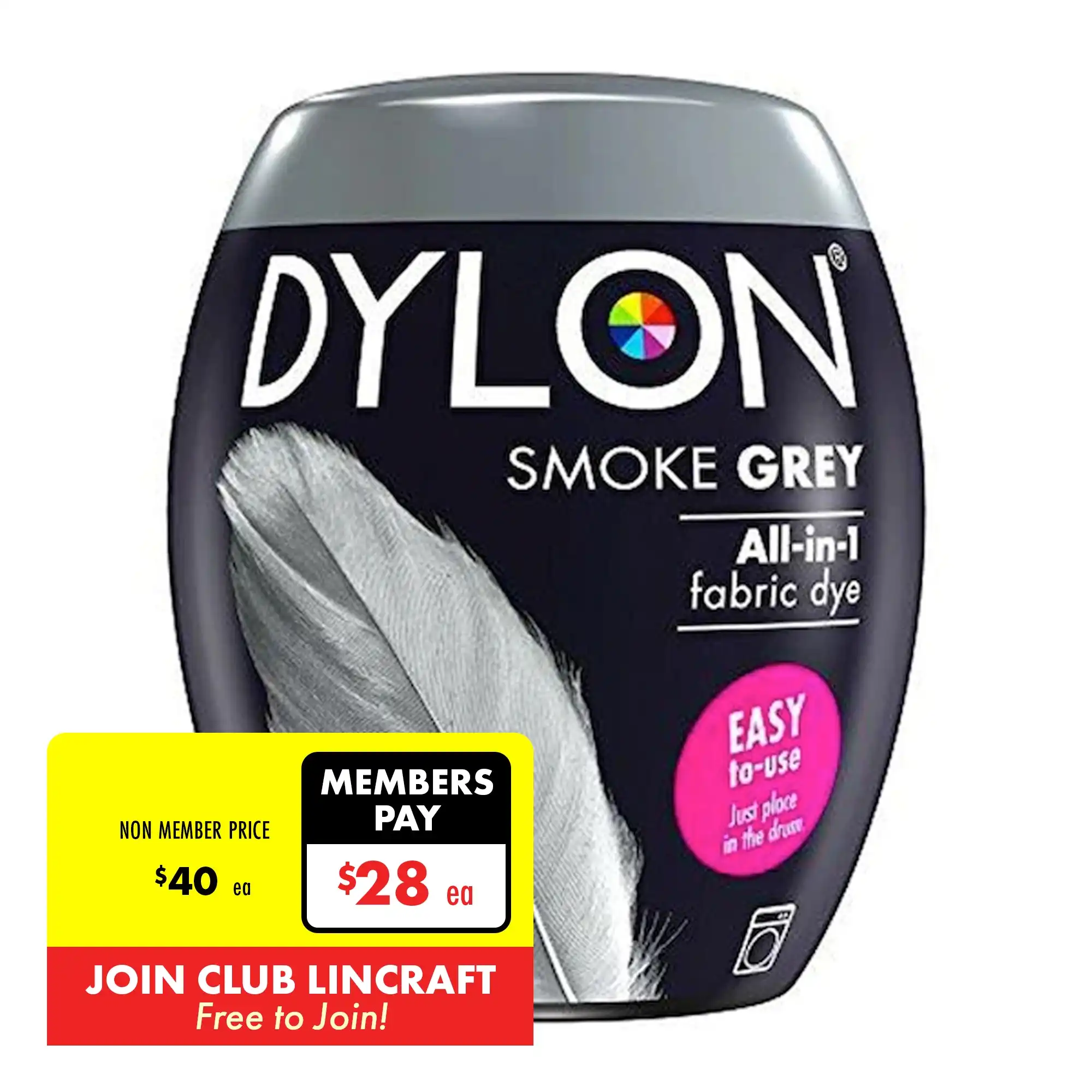 Dylon Fabric Dye, Smoke Grey- 350g