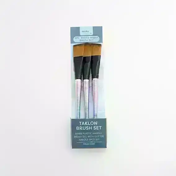 Makr Brush Set with Glitter, Black- 3pk