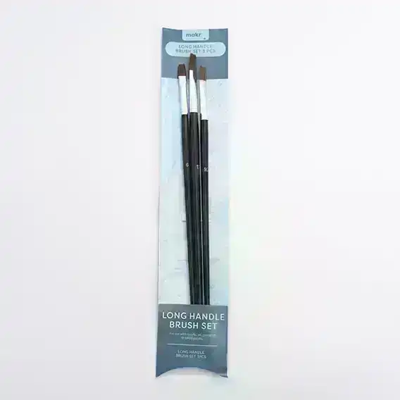 Makr Synthetic Flat Brush Set, Size 6,10,12- 3pk