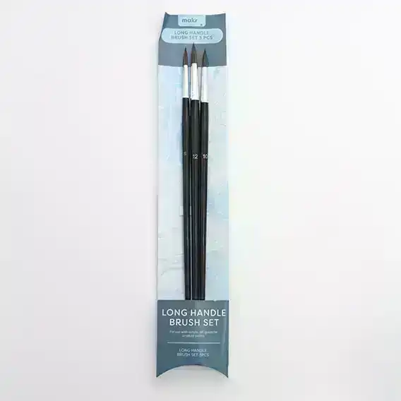 Makr Synthetic Round Brush Set, Size 6,10,12- 3pk