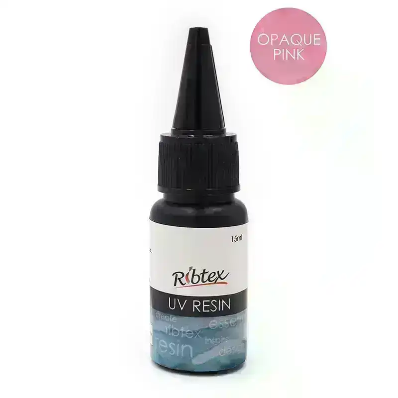 Ribtex UV Colour Resin Bottle, Opaque Pink- 15ml