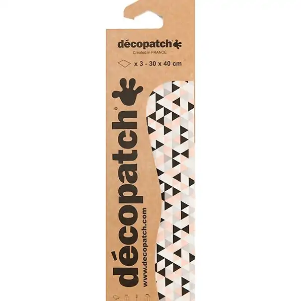 Decoupage Paper 3pk - Decopatch 699 Triangle Pink/Black