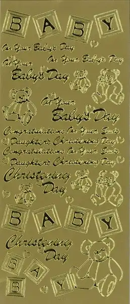Arbee Crystal Sticker, Baby Greetings- Gold