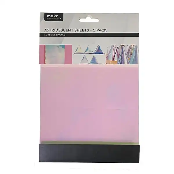 Makr Cardstock A5 Specialty Pack, Iridescent Sheets- 5pk