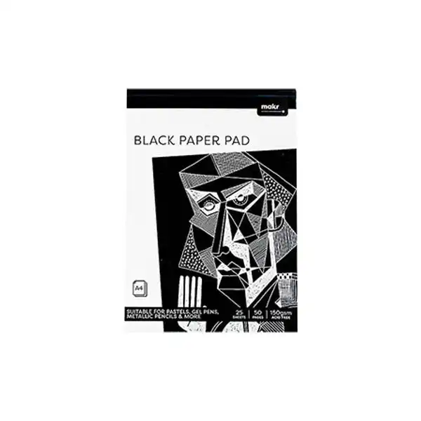 Makr Art Pad, Black Paper Pad- A4