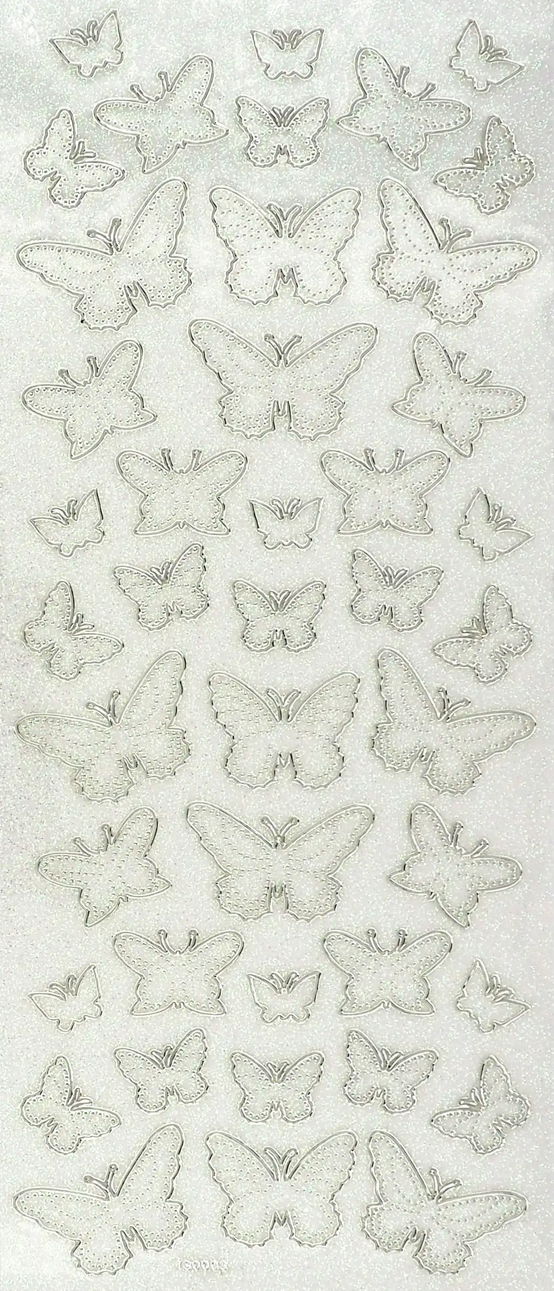 Arbee Foil Stickers Butterflies, Glitter Silver