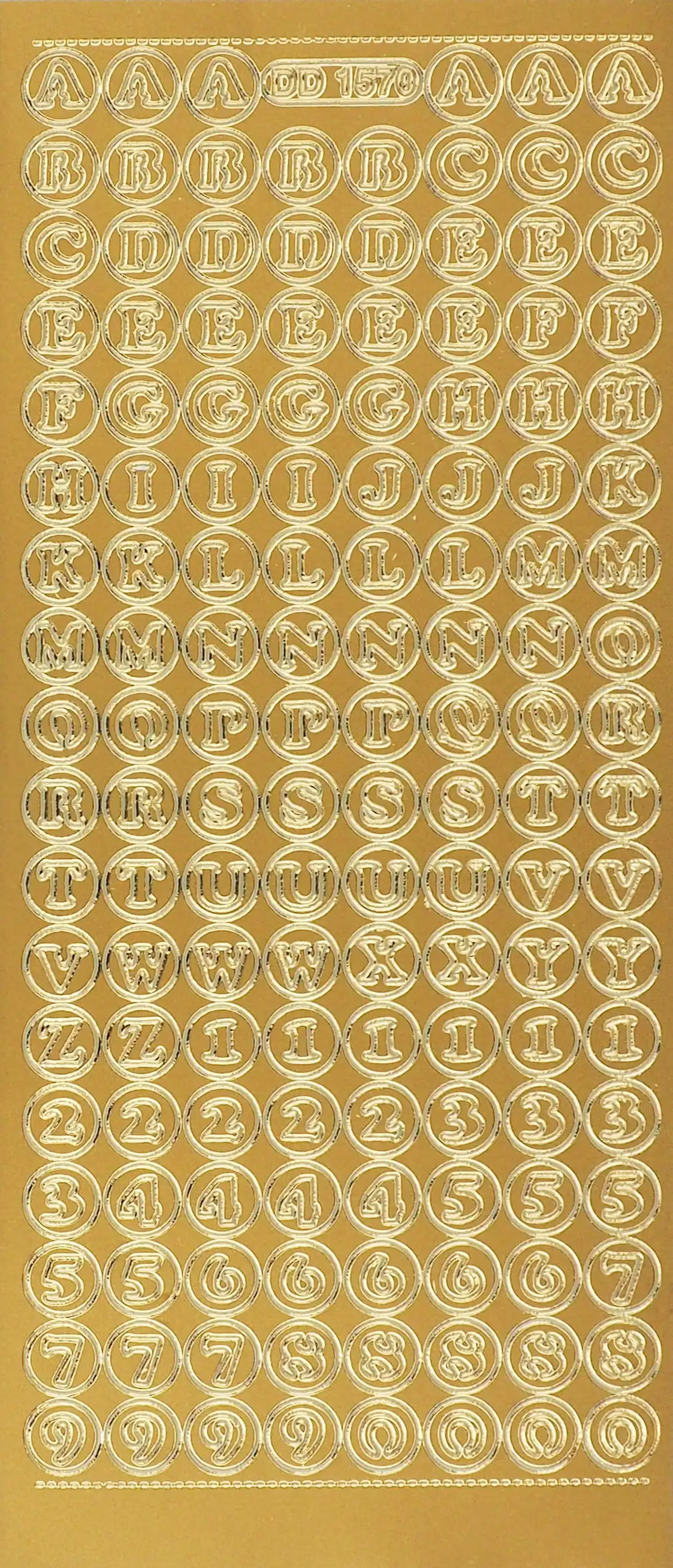 Arbee Foil Stickers Alpha Circled, Gold