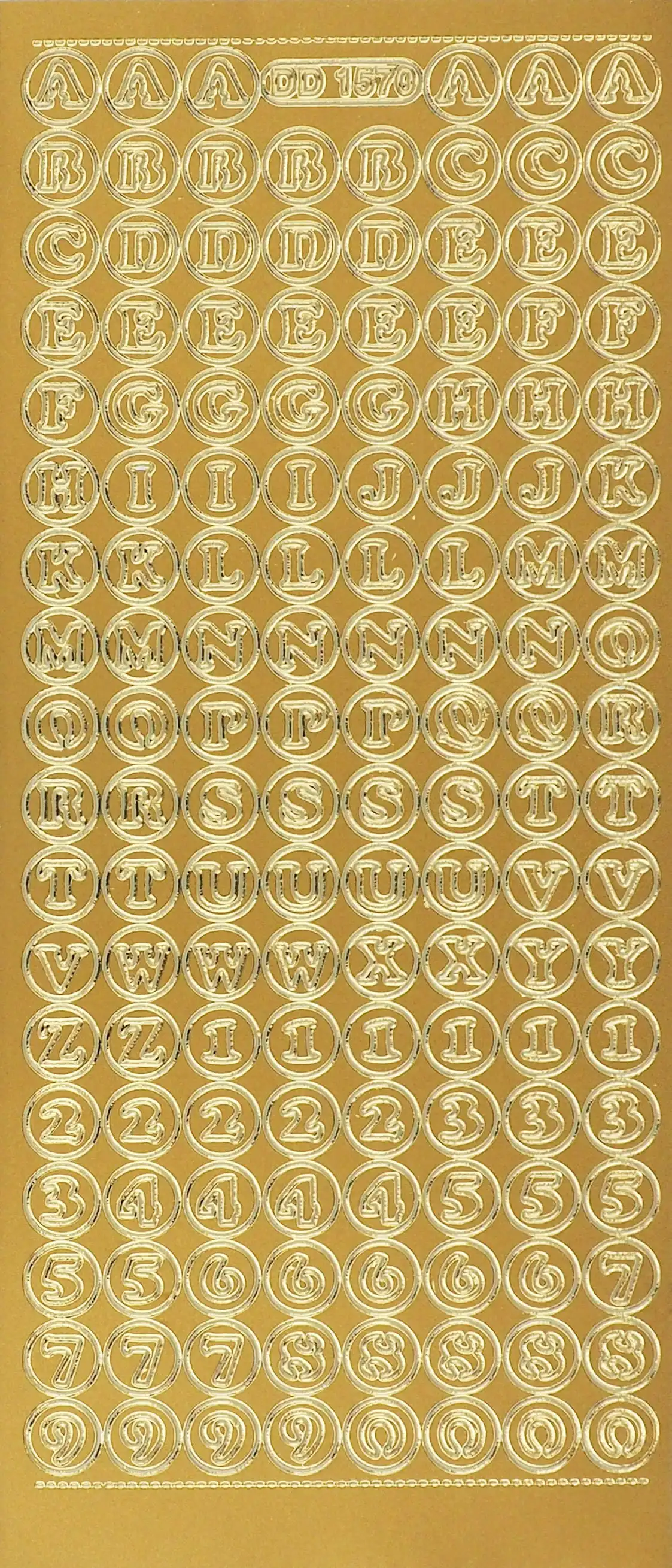 Arbee Foil Stickers Alpha Circled, Gold