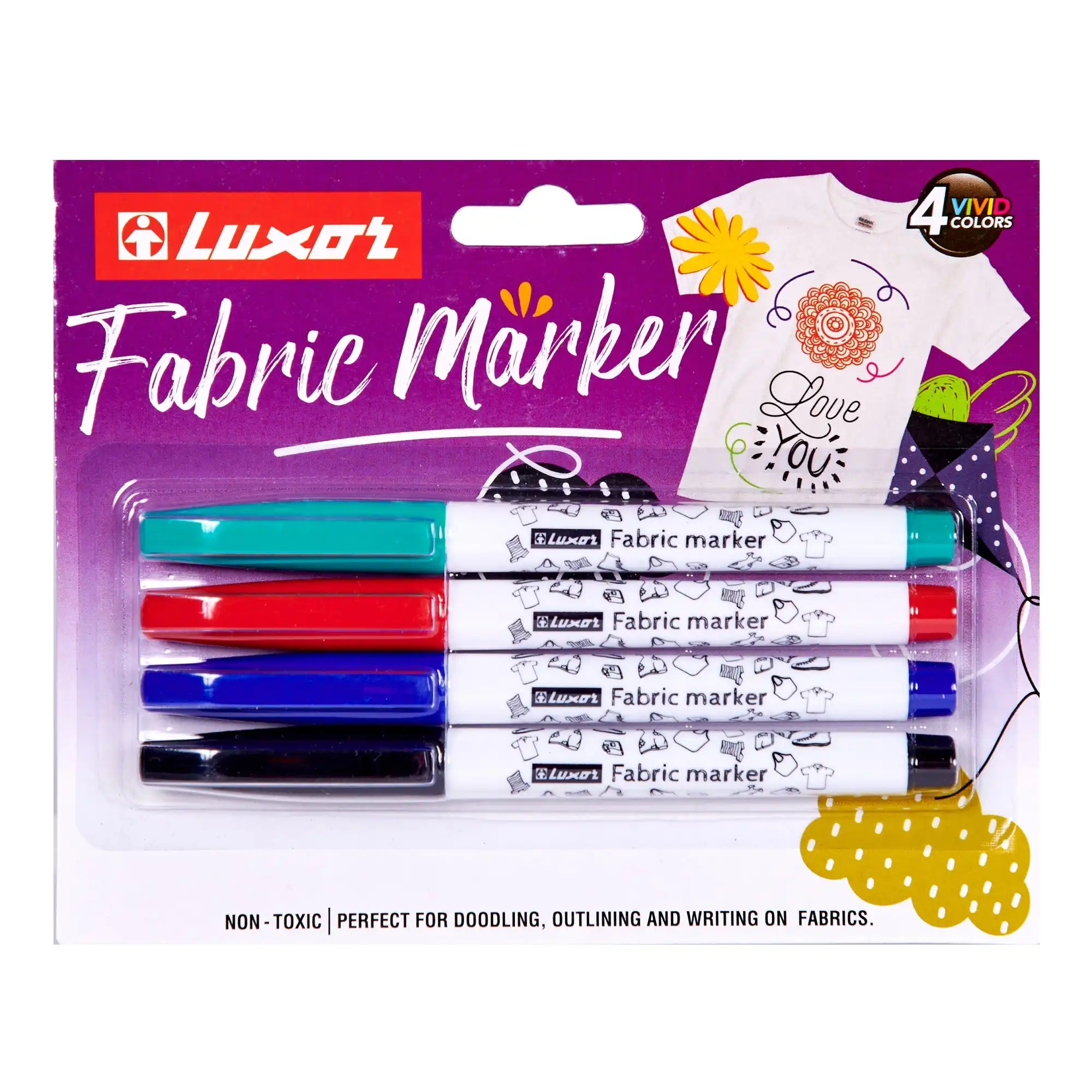 Luxor Fabric Marker- 4pk