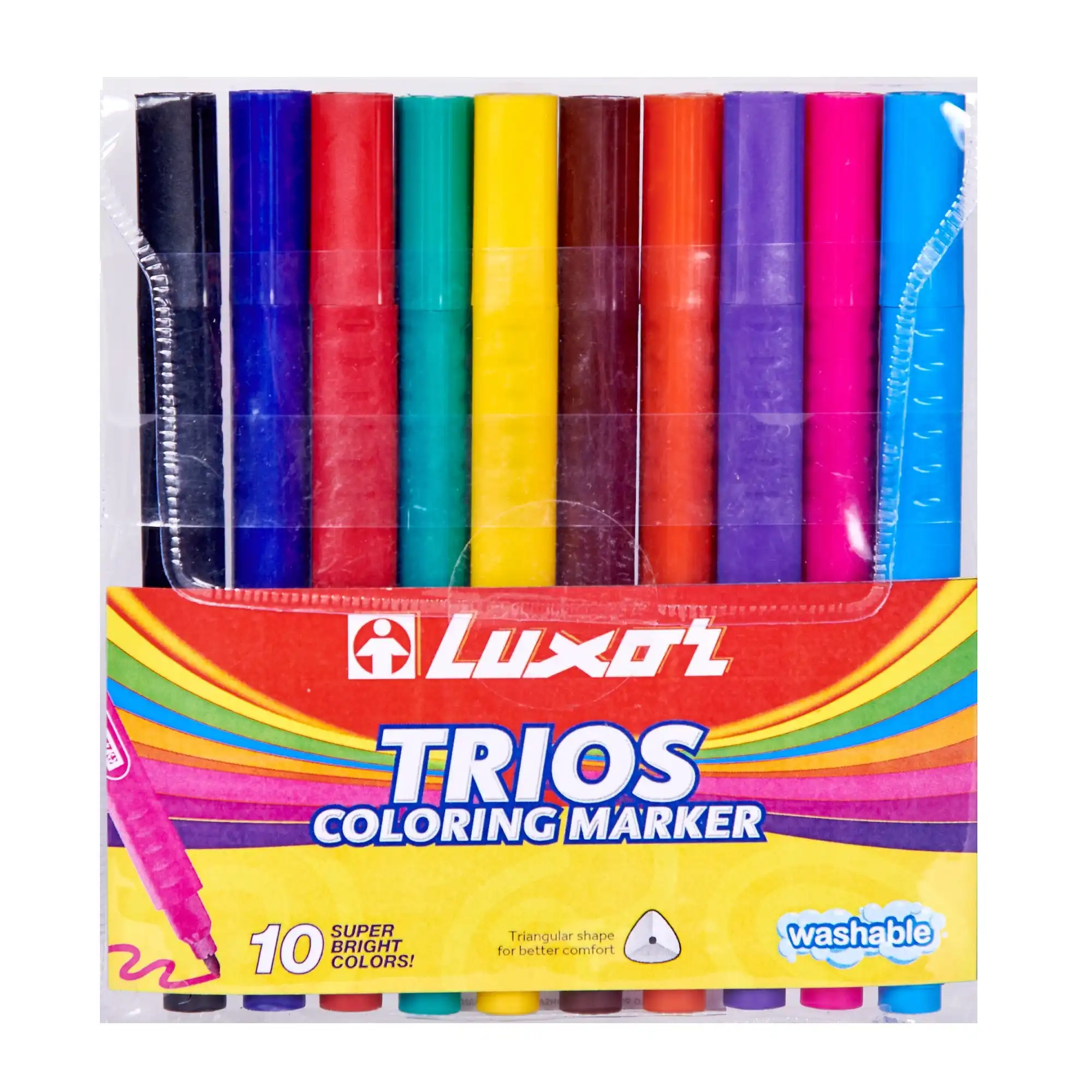 Luxor Trios Coloring Markers, Triangle  Shapes- 10pk