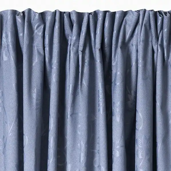 Scroll Pencil Pleat Curtain, 213cm Drop - Grey
