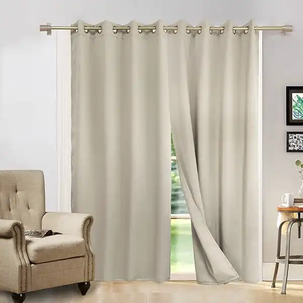 Novus Readymade Eyelet Curtain with Magnetic Closures, Silver- 1.4m x 2.21m