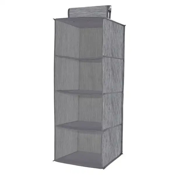 Mayd Wardrobe Hanging Storage Shelf Unit, 4 Tier- 80cmx28cmx28cm