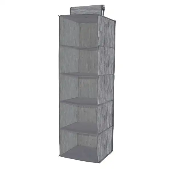 Mayd Wardrobe Hanging Storage Shelf Unit, 5 Tier- 28cmx28cmx90cm