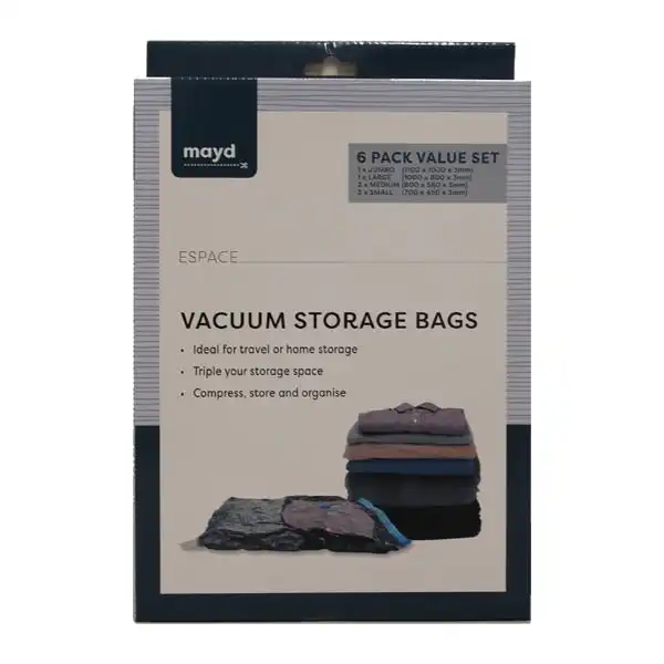 Mayd Vacuum Storage Bags - 6pc Multi Pack