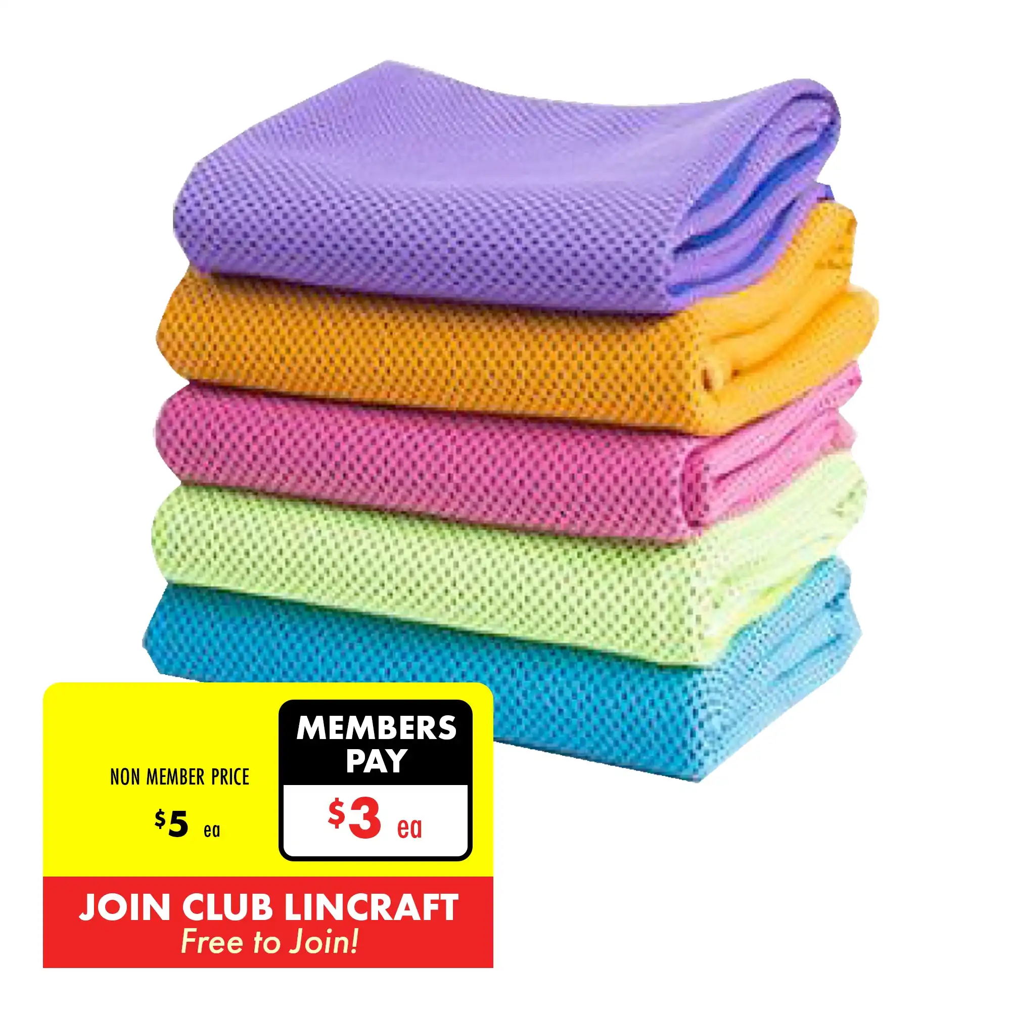 Gym Cooling Towels, Assorted Colours- 100x30cm