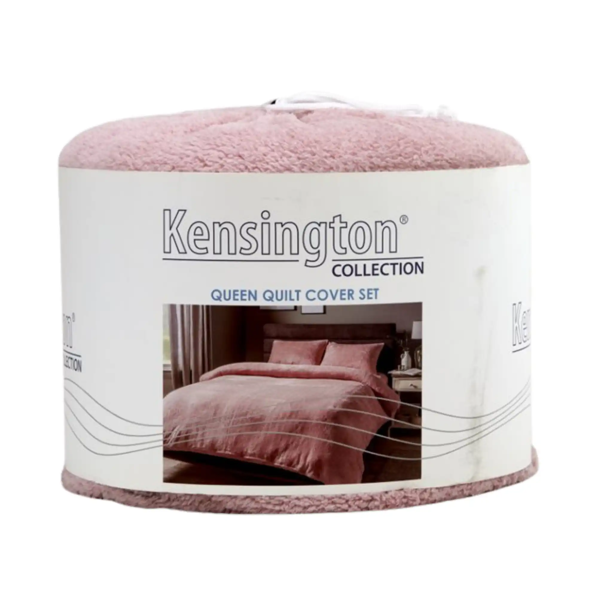 Kensington Collection Teddy Fleece Quilt Cover Set, Rose
