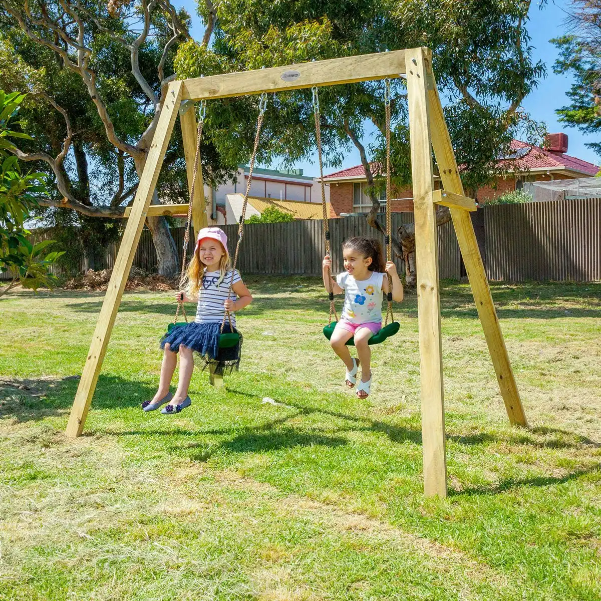 Lifespan Kids Holt 2-Station Timber Swing Set