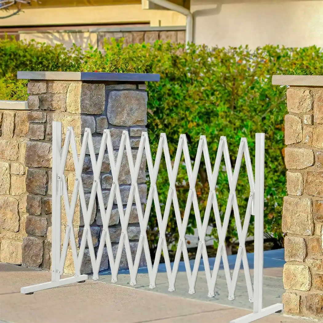 Traderight Group  Garden Security Fence Gate Expandable Barrier Safety Aluminum Indoor Outdoor Pet