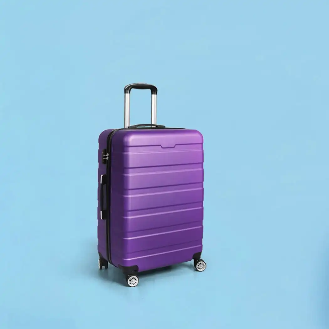 Slimbridge 20" Carry On Luggage Case Suitcase Travel TSA Lock Hard Shell Purple
