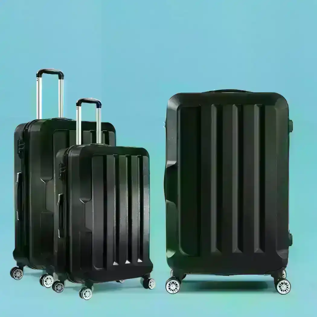 Slimbridge 20"24"28" 3PC Luggage Sets Suitcase Set Travel Carry On TSA Black