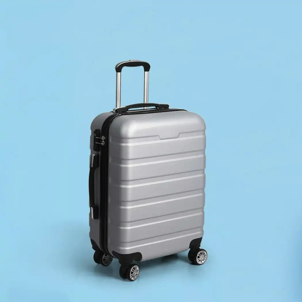 Slimbridge 24" Luggage Case Suitcase Travel Packing TSA Lock Hard Shell Silver