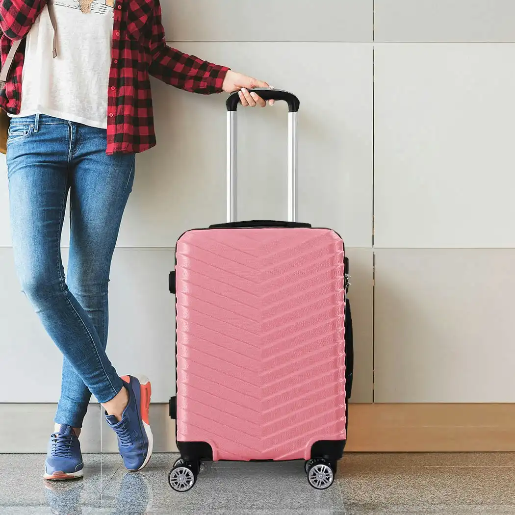 Slimbridge 20" Carry On Travel Luggage Suitcase Case Lightweight TSA Rose Gold
