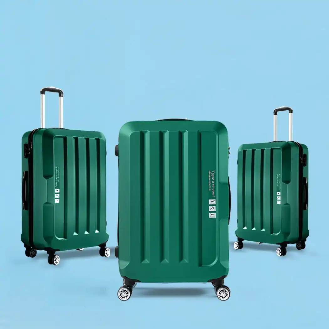 Slimbridge 20"24"28" 3PC Luggage Sets Suitcase Set Travel Carry On TSA Green