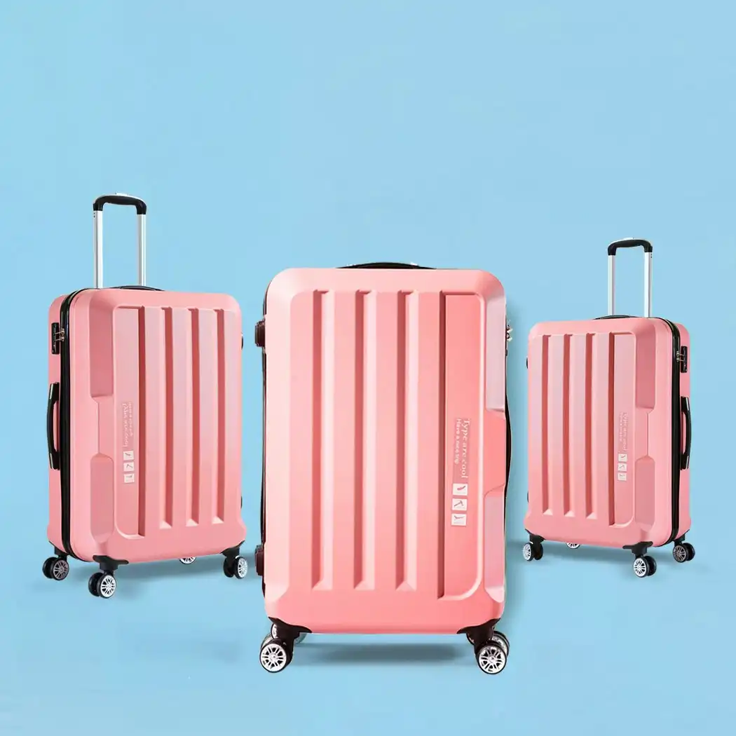 Slimbridge 20"24"28" 3PC Luggage Sets Suitcase Set Travel Carry On TSA Rose Gold