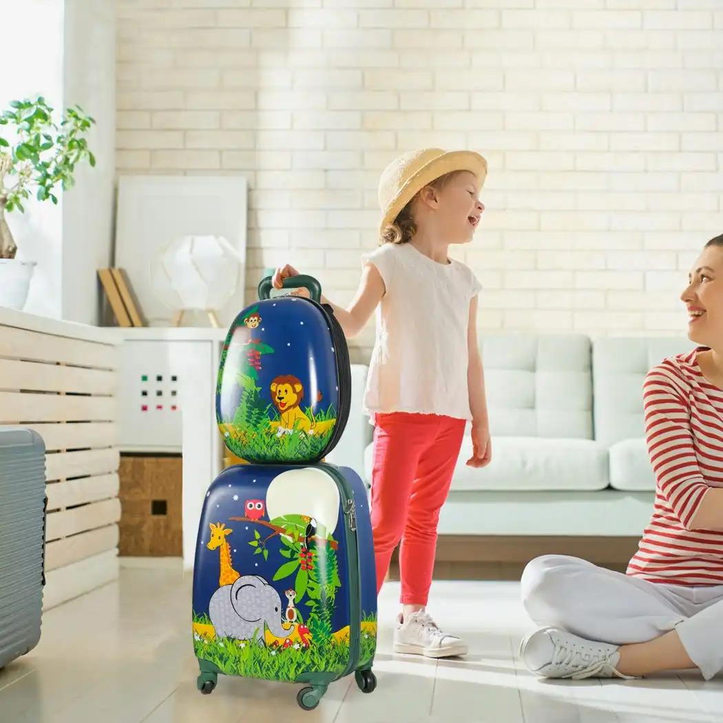 BoPeep 16''13'' 2PCS Kids Luggage Set Travel Suitcase Child Bag Backpack Jungle