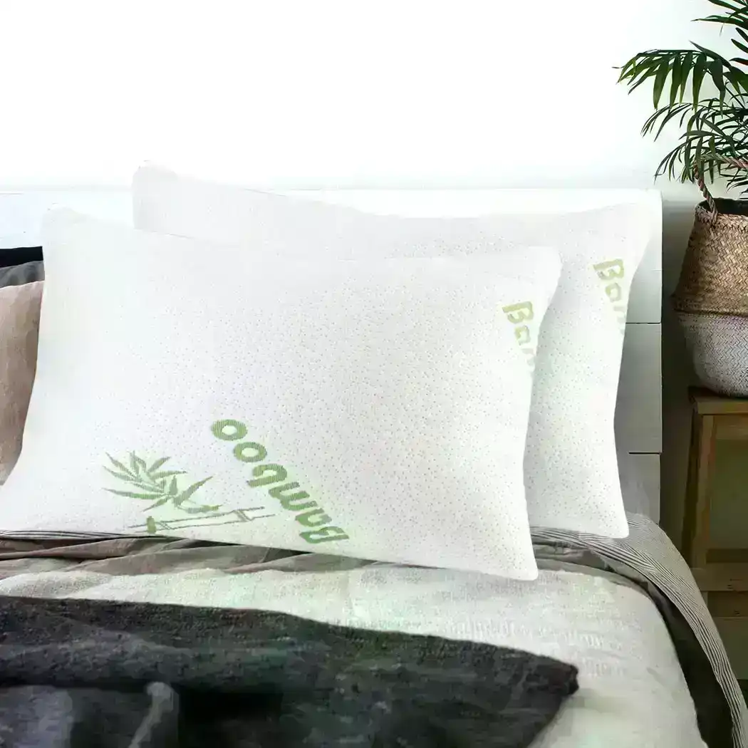 Dreamz 2x Memory Foam Pillow Bamboo Pillow Cushion Hypoallergenic Cover 70x40cm