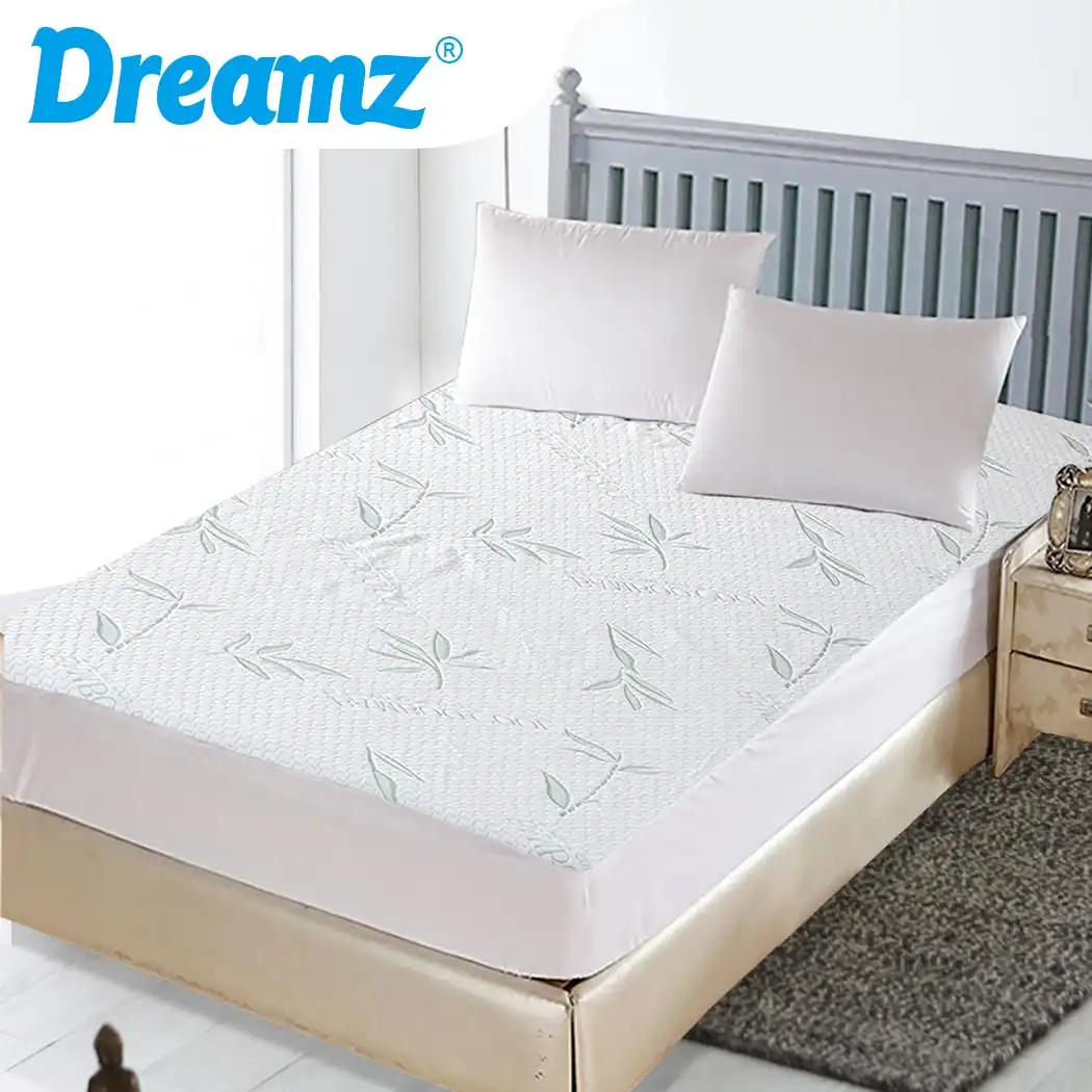 Dreamz King Single Fully Fitted Waterproof Breathable Bamboo Mattress Protector