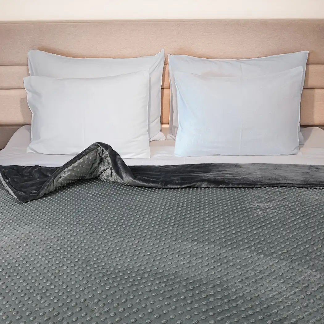 Dreamz Weighted Blanket Cover Quilt Duvet Doona Bed Warm Relax Single Dark Grey