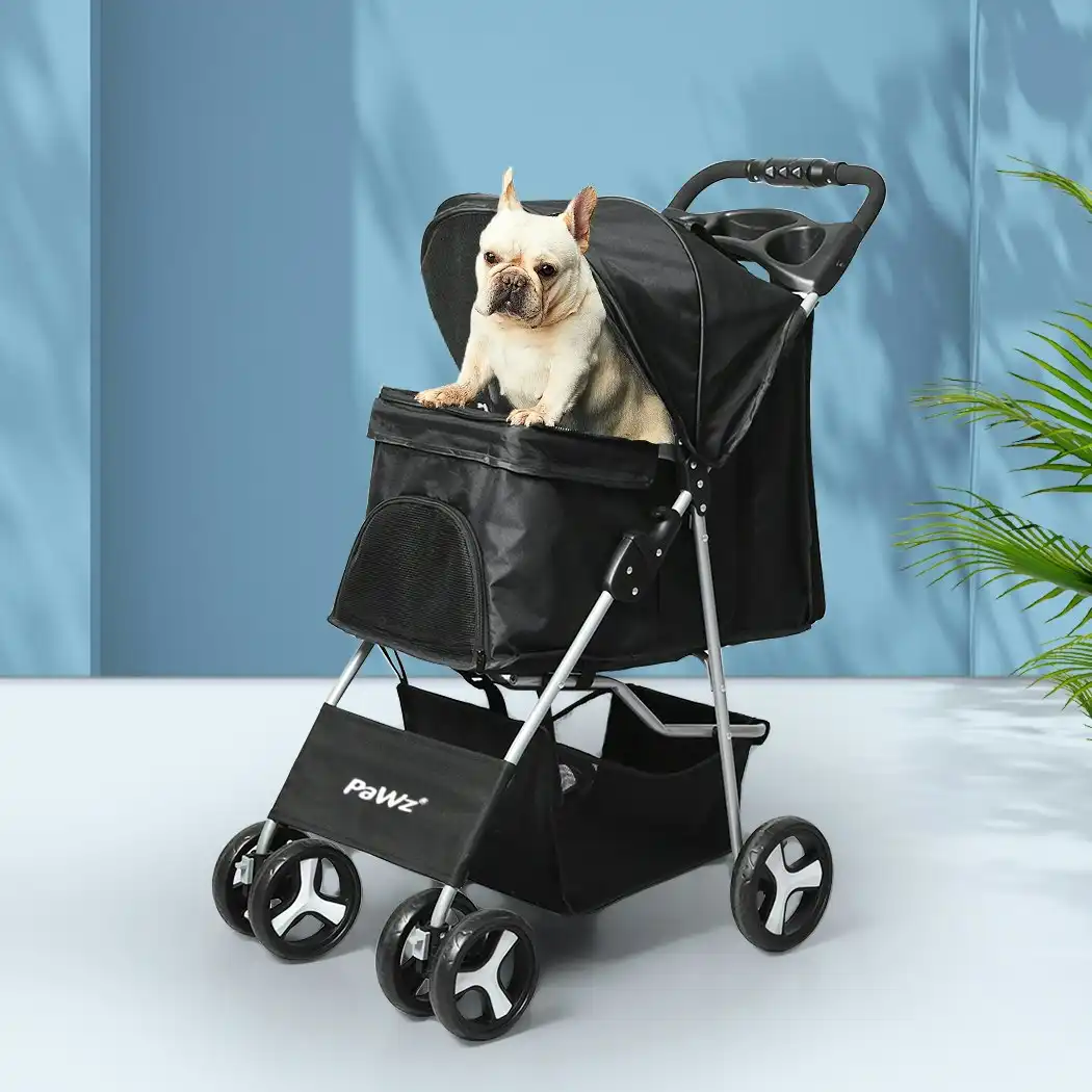 Pawz 4 Wheels Pet Stroller Dog Cat Cage Puppy Pushchair Travel Walk Carrier Pram
