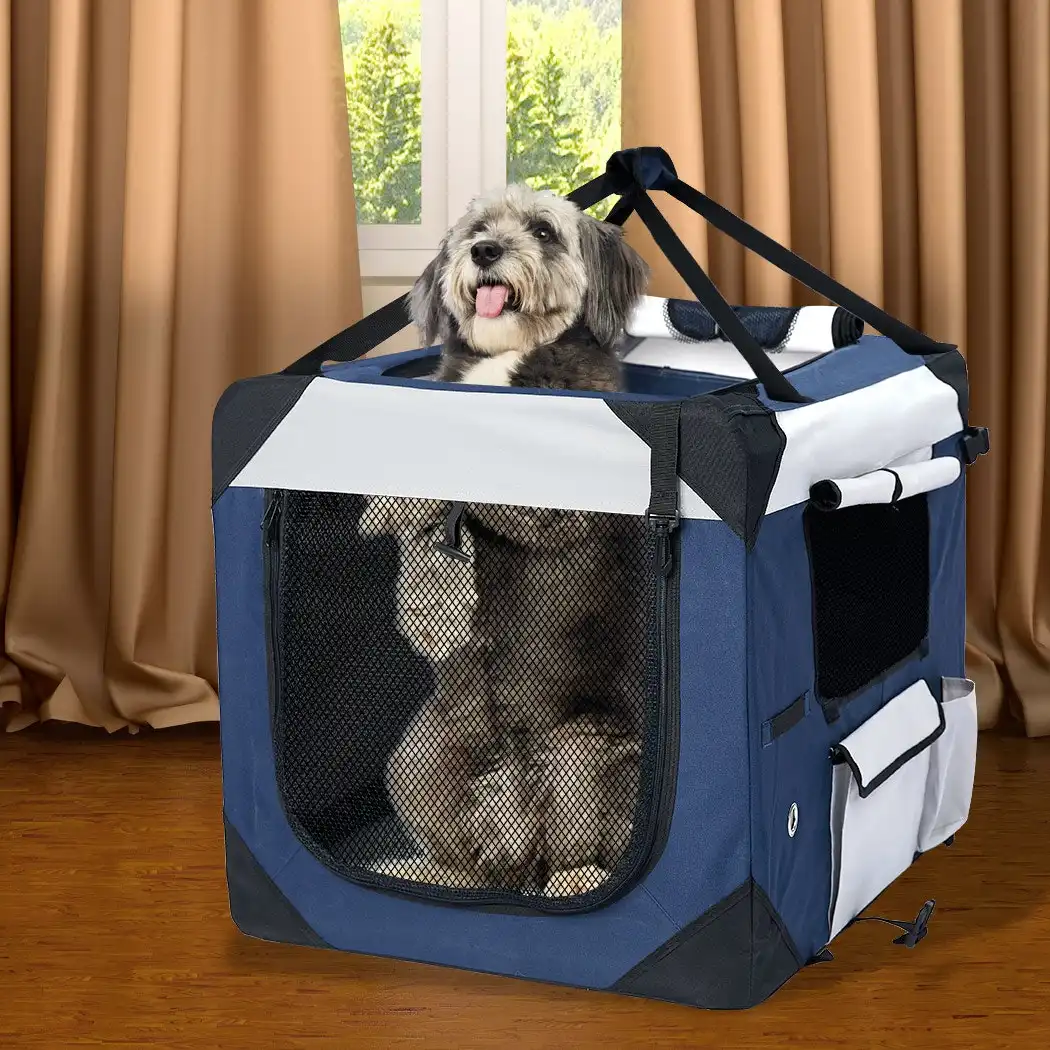 Pet Carrier Bag Dog Puppy Spacious Outdoor Travel Hand Portable Crate L