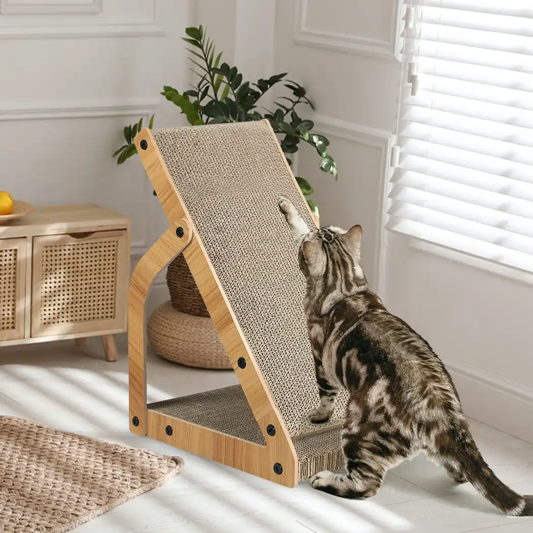 Pawz Cat Scratcher Scratching Board Corrugated Cardboard Scratch Bed Toy Pad Mat