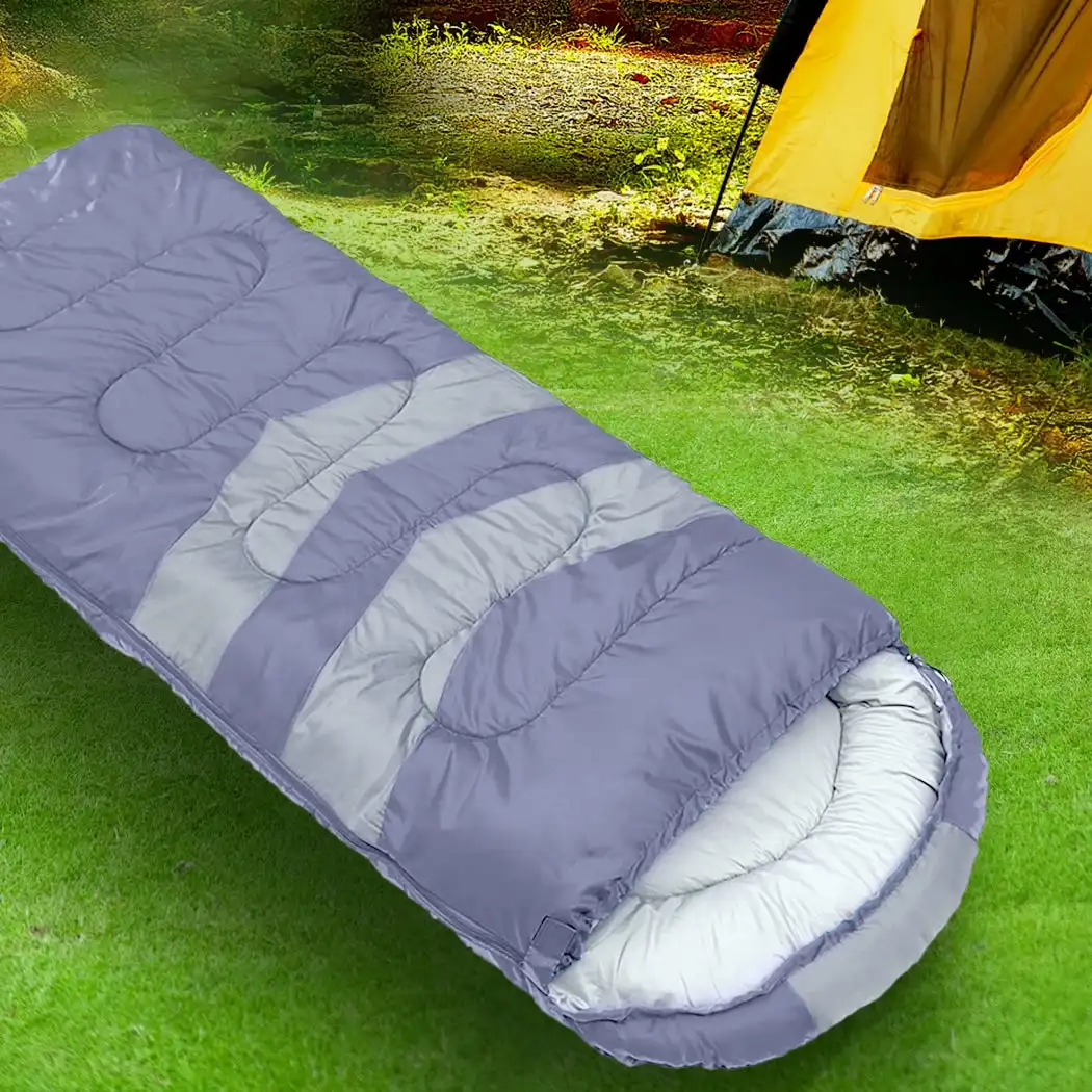 Mountview Single Sleeping Bag Bags Outdoor Camping Hiking Thermal -10? Tent Grey