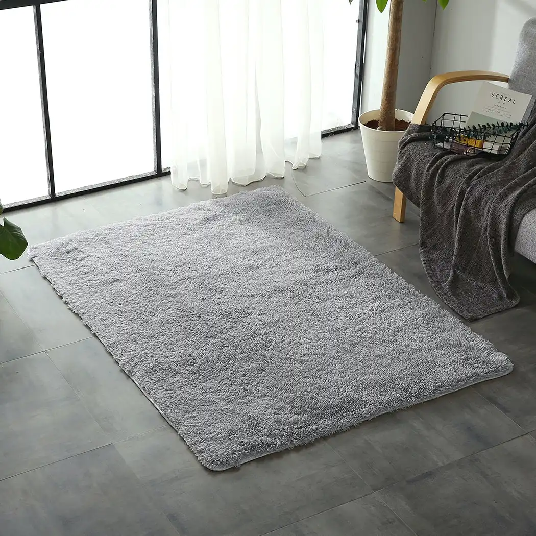 Traderight Group  Designer Soft Shag Shaggy Floor Confetti Rug Carpet Home Decor 80x120cm Grey