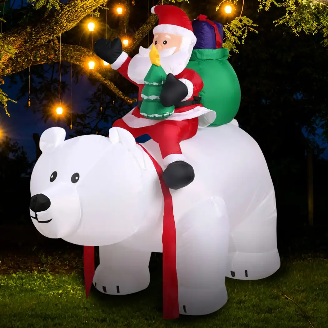 Santaco Inflatable Christmas Outdoor Decorations Santa LED Lights Xmas Party