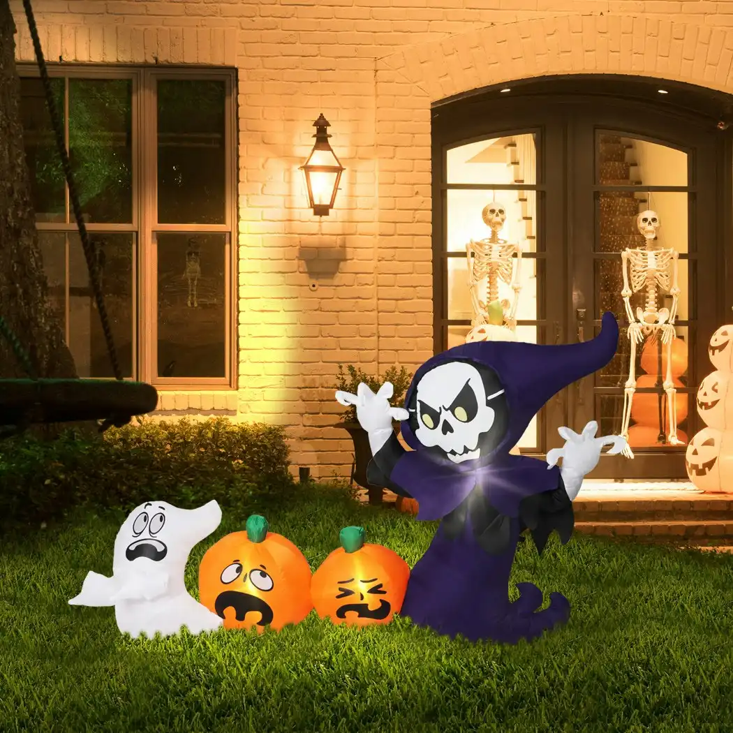 Emitto Halloween Inflatables LED Lights Ghost Chase Party Outdoor Yard Decor