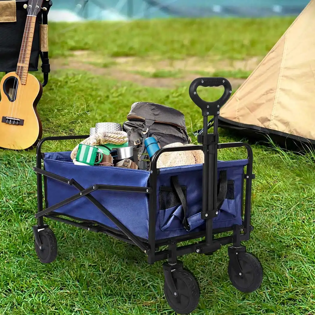 Lambu Garden Trolley Cart Foldable Picnic Wagon Outdoor Camping Trailer Blue
