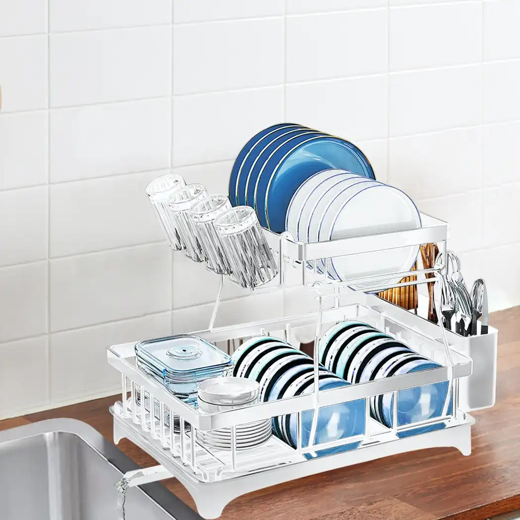 Toque Dish Rack Drying Drainer Kitchen Storage Organizer Cup Holder Detachable